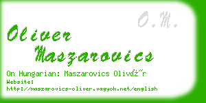 oliver maszarovics business card